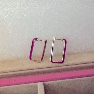 Elegant Gold and Pink Hoop Earrings